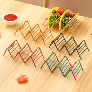 بيع بالجملة من الشركة المصنعة المكسيك سلك الفولاذ المقاوم للصدأ تاكو حامل حامل صينية لوحة حامل تاكو - Product Image 2