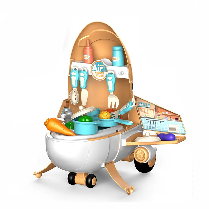 Air Plane Koffer Pretend Küchen spielzeug Kochs ets Spielzeug bestes Geschenk Kids Kitchen Food Spielzeug