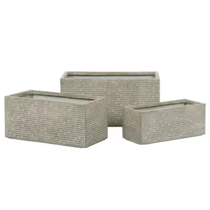 Set di 3 Fioriere in Magnesia 74.5x37.5x37.5 - Product Image 4