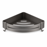 Étagères de salle de bain modernes de luxe en aluminium à double niveau - Accessoires de salle de bain, panier de douche mural sans perçage, organisateur de rangement