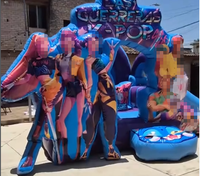 Château gonflable commercial personnalisé sur le thème du K-pop, avec toboggan, pour enfants, idéal pour la location événementielle