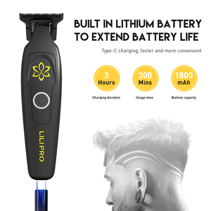 Tondeuse à <span class=keywords><strong>barbe</strong></span> et cheveux LILIPRO M10 pour hommes, sans fil, lame de barbier à zéro espacement, rechargeable, tondeuse de finition professionnelle pour hommes - Product Image 5