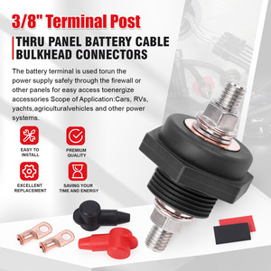 Cnspeed <b>Battery</b> <b>Terminal</b> Connector 3/8 In Red Black Copper Alloy Nylon Straight Through Charging Kit - Product Image 4