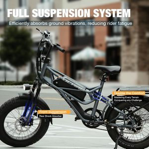 Vélo Fucare Scorpio avec suspension intégrale, 1200W, 80 miles, 33 MPH, batterie LG 48V 20Ah pour adultes, en stock aux États-Unis - Product Image 5