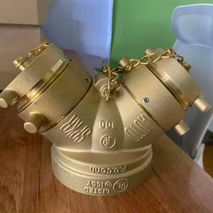 Raccords Siamese de haute qualité avec Clapper 4" X 2 1/2" X 2 1/2" Str. Corps de sonnette à bras articulé en laiton, homologué UL/FM - Product Image 3