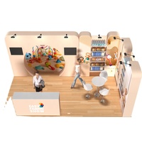 Maßgefertigter Modularer Messestand 6x3 Ausstellungsstand Stoff-Aluminium-Rahmen Messestand für Markenaktivierung