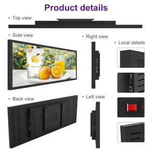 Pantalla de Barra Personalizable de 15.1 a 88 Pulgadas, Panel LCD Estirado, Pantalla de Barra para Estantes de Supermercado, Tienda de Metro, Ferrocarril - Product Image 6