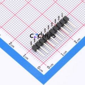 A254AD-WD10P-PC030 Pin Header Bent Lead Through Hole,P=2.54mm Connector 1x10P Square Hole Single Row 10P - Product Image 1