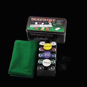 Ensemble de 200 jetons de <span class=keywords><strong>poker</strong></span> avec boîte de rangement en fer, vente chaude, jetons de <span class=keywords><strong>poker</strong></span> en PP bon marché de 4g avec <span class=keywords><strong>tapis</strong></span>, cartes, boutons de croupier et instructions - Product Image 6