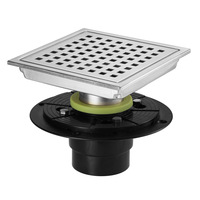 Ledfre — grille de douche carrée haute qualité, grille amovible, motif de quadricato en acier inoxydable SUS 304, 6 pouces
