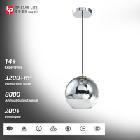 Lampe suspendue décorative pour cuisine et restaurant, E27 LED, forme de boule transparente, verre soufflé à la main, style nordique moderne