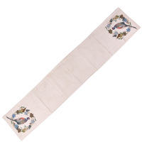 Chemin de table rustique en lin imprimé faisan, décor oiseaux de la forêt pour la salle à manger de la cabane, banquets, vente en gros