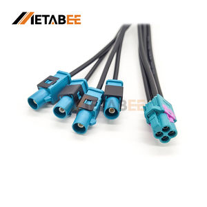 Кабель-адаптер Mini Fakra 4-в-1 на Fakra Z, прямой, штекер-гнездо, четырехпортовый, LVDS, 50 см, RG316, автомобильный, коаксиальный, удлинитель - Product Image 1