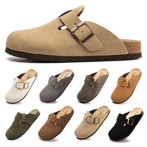 Mules et sabots unisexes de luxe en daim véritable de haute qualité, style <span class=keywords><strong>Birkenstock</strong></span>, sabots en liège pour femmes, pantoufles en cuir de luxe - Product Image 2