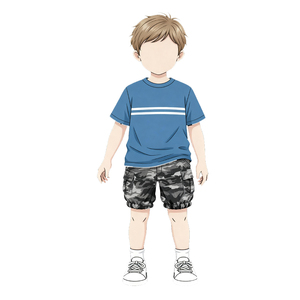 Haute qualité enfants Denim Shorts garçon été haute rue Hiphop vêtements de travail à la mode couleur personnalisée vêtements pour enfants - Product Image 2
