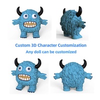 Personnage personnalisé 3D Mini Anime Art Trendy Monstre Bleu Petit Diable Résine PVC de Haute Qualité Procédé Mignon Peluche Personnage Couvert de Fourrure