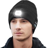Lampe de poche éclairée par LED Beanie Music Hat avec écouteurs et haut-parleurs stéréo