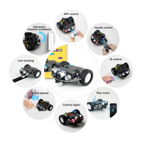Kit de démarrage Microbit Programmable pour voiture Microbit V2 pour enfants, éducation de codage sans batterie rechargeable
