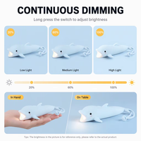 Lampe de poche USB en silicone en forme de dauphin, rechargeable, portable, lampe torche LED pour enfants, lumière d'urgence pour le camping
