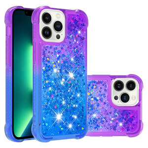 Funda con purpurina para <span class=keywords><strong>iPhone</strong></span> 15 Pro Max para mujer Liquid Bling Sparkle Luxury Flowing Floating Shining Quicksand Cover para <span class=keywords><strong>iPhone</strong></span> 15 - Product Image 2