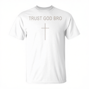 Camiseta minimalista cristiana Trust God Bro Cross para hombre - Product Image 2