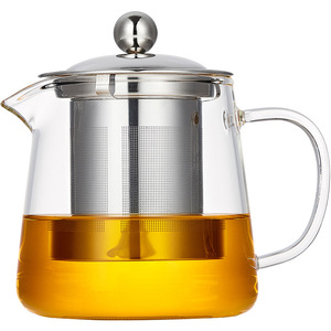 <span class=keywords><strong>Teiera</strong></span> Ecologica in Vetro con Filtro e Coperchio in Acciaio Inox, Set <span class=keywords><strong>Teiera</strong></span> in Vetro <span class=keywords><strong>Borosilicato</strong></span> Alto da 450ml, 550ml, 800ml, 950ml - Product Image 3