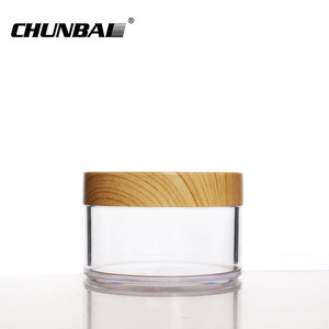 New Promotion Luxury Empty 4 Oz Body Scrub Makeup Bamboo Container Amber Black Plastic Jars Jar with Lid