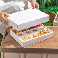 Boîtes de pique-nique et de camping LOKYO, emballage personnalisé pour tacos, boîte d'emballage en kraft brun, boîte de restauration avec couvercle divisé