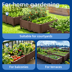 Jardinera Moderna de Plástico PP Fácil de Instalar <span class=keywords><strong>con</strong></span> <span class=keywords><strong>Ruedas</strong></span>, Jardinera <span class=keywords><strong>con</strong></span> <span class=keywords><strong>Ruedas</strong></span> para Interiores y Exteriores, Tamaño Personalizado - Product Image 5