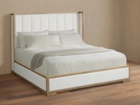 Modernes Luxus-Bettgestell aus Massivholz, Designer Darien Channel Stitched Shelter Bed für Schlafzimmer-Sets, Luxusmöbelstück