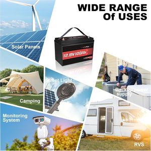 Batería de Litio LiFePO4 de 12.8V 100Ah con BMS, Batería Recargable Perfecta para Autocaravanas, Casas Rodantes, Sistemas Solares y Fuera de la Red - Product Image 2