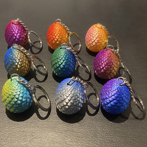 Nouveau design créatif, porte-clés œuf de dragon en plastique imprimé en 3D, pendentif de sac, jouet décoratif, ornement suspendu, cadeau - Product Image 4