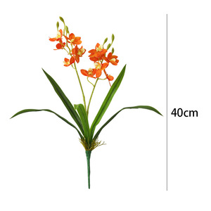 Orchidée Cymbidium Artificielle à Branche Unique en Polyester Souple, Haute Simulation, Décoration d'Intérieur - Product Image 5
