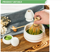 Ecocoffee bambou Matcha brosse à thé fouet support ensemble fait à la main cérémonie du thé traditionnel japonais