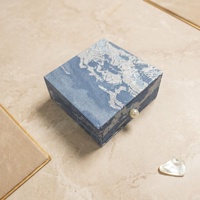 Nouvelle boîte à bijoux carrée en carton, motif paysage doré de style chinois, avec fermoir perlé, support coulissant pour collier et bagues, boîte à accessoires