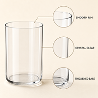 Vente en gros de gobelets à boisson froide en verre borosilicate transparent personnalisés avec logo, 270 à 500 ml, pour cocktails, bière, café glacé, jus, thé