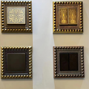 86 tường Rocker chuyển đổi bảng điều khiển đồng Retro Antique Brass 24K vàng Coffe màu uk13a 250v1/2/3/4gang phổ Ổ cắm ổ cắm biệt thự - Product Image 1