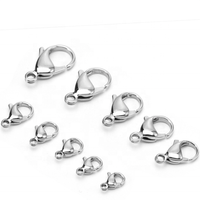 Fermoir à mousqueton en acier inoxydable pour collier, accessoire de bijouterie, 9mm/10mm/11mm/13mm/15mm/16mm/17mm/19mm