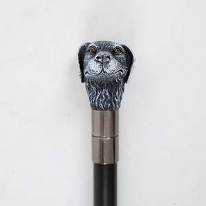 Canne télescopique vintage avec poignée en résine en forme de tête de chien, bâton de marche réglable en métal avec embout en caoutchouc pour usage extérieur - Product Image 6