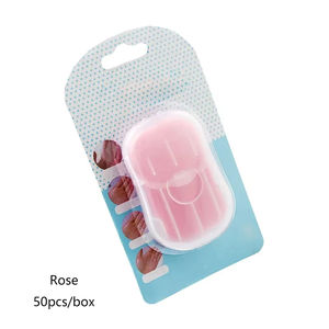 50 قطعة من شرائح صابون الحمام المحمولة صندوق صابون غسل اليدين ورق نظيف صابون مضغوط في الهواء الطلق للسفر في المخيم استخدام صابون رغوة عبير - Product Image 6