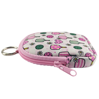 Pochette personnalisée mignonne en néoprène pour le pickleball, trousse de maquillage, porte-monnaie personnalisé pour femme avec anneau rond détachable