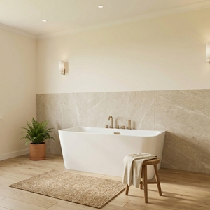 Baignoire autoportante de haute qualité en acrylique et fibre de verre renforcée, finition mate ou brillante, personnalisable OEM/ODM pour projets hôteliers et spas - Product Image 1