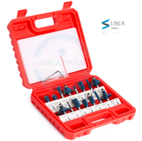 Kits001 Ensemble de 15 fraises à bois en carbure de tungstène avec tige de 1/4'' pour le travail du bois, emballage en boîte plastique