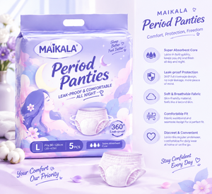 MAIKALA Pantalones menstruales desechables, ropa interior menstrual súper absorbente, transpirable, no tejida, para mujer, M/L/XL, 5 uds. - Product Image 3