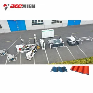 Diskon besar harga pabrik plastik PVC ASA gelombang berongga warna papan atap mesin pembuat ekstruder