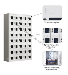 40-türiges Handy-Ladesp eicher Schließfach schrank Smart USB-Ladesystem Elektronisch für Schul gymnastik Büro Flughafen Metall - Product Image 2