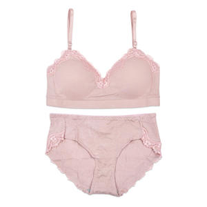 Women's Sexy Lace Floral <b>Push</b>-<b>Up</b> <b>Wireless</b> <b>Bra</b> and Hipster Panty Set Breathable Seamless Eco-Friendly - Product Image 5