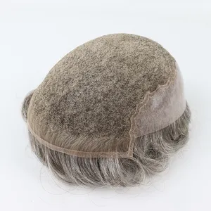 Q6 Invisible Natural Hairline Toupee Wig For Man Indian Human Hair Lace And PU Men Capillary Prosthesis Hair
