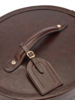 Grande boîte de rangement de voyage rigide en cuir pour chapeau de cowboy, étiquette de bagage, boîte à chapeau ronde personnalisée avec logo pour sac à main, emballage
