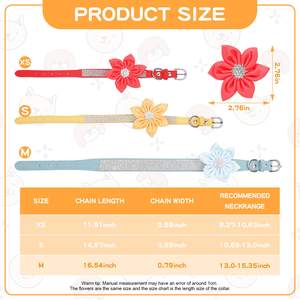 Colliers pour chiens Colliers pour chats Colliers brillants en strass Taille réglable avec tournesols mignons pour chatons et chiots - Product Image 3